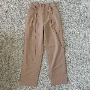 High rise tan trousers